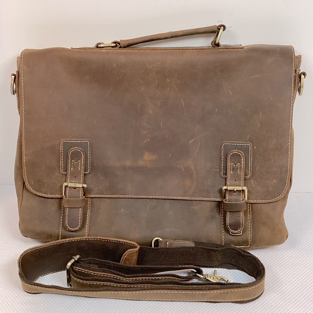 Kattee Men’s Briefcase 15.6” Laptop Messenger Shoulder Bag Tote Color Brown